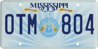 MS license plate OTM804