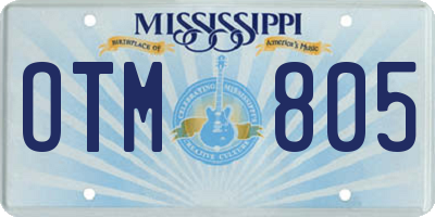 MS license plate OTM805