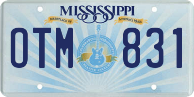 MS license plate OTM831