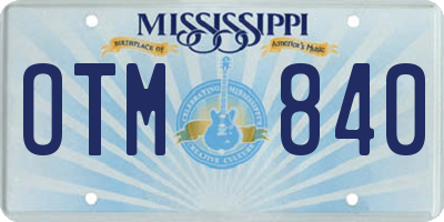 MS license plate OTM840