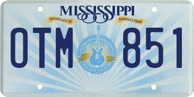 MS license plate OTM851
