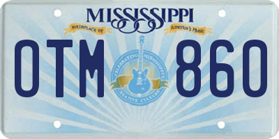 MS license plate OTM860