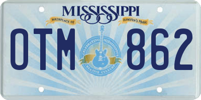 MS license plate OTM862