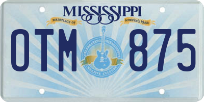 MS license plate OTM875