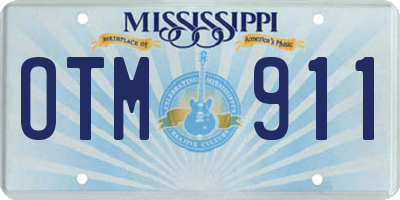 MS license plate OTM911