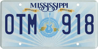 MS license plate OTM918
