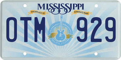 MS license plate OTM929