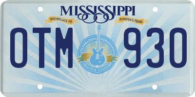 MS license plate OTM930