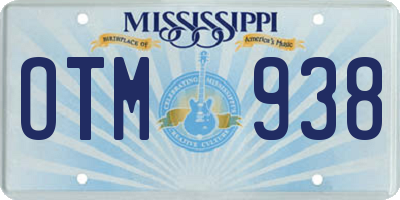 MS license plate OTM938