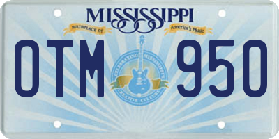 MS license plate OTM950