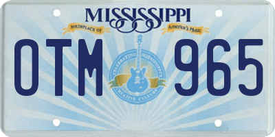 MS license plate OTM965