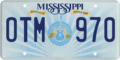 MS license plate OTM970