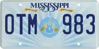 MS license plate OTM983