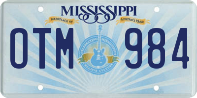 MS license plate OTM984