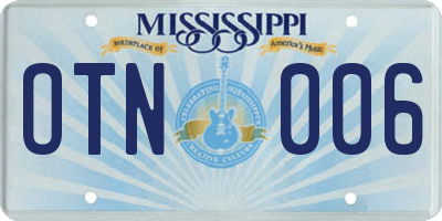 MS license plate OTN006