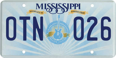 MS license plate OTN026
