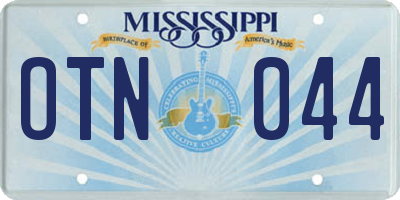MS license plate OTN044
