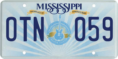 MS license plate OTN059