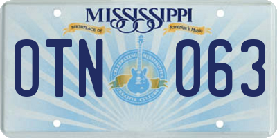 MS license plate OTN063
