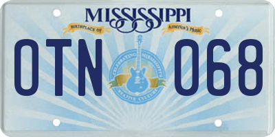 MS license plate OTN068