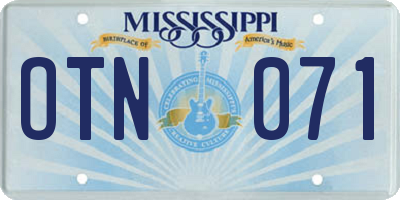 MS license plate OTN071