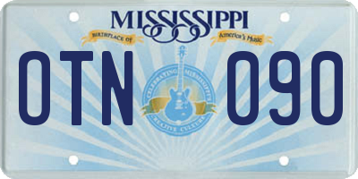 MS license plate OTN090