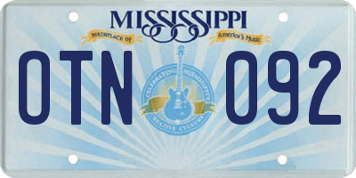 MS license plate OTN092
