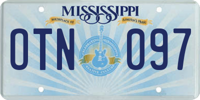 MS license plate OTN097