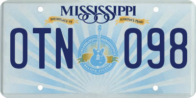 MS license plate OTN098