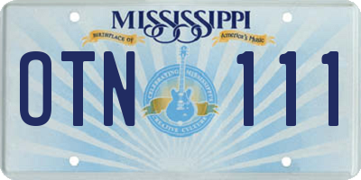MS license plate OTN111