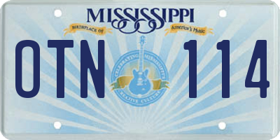 MS license plate OTN114