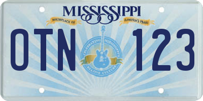 MS license plate OTN123