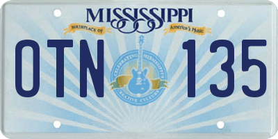 MS license plate OTN135