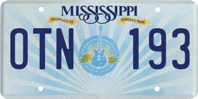 MS license plate OTN193