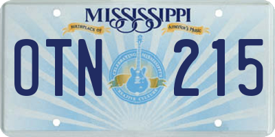 MS license plate OTN215