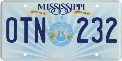 MS license plate OTN232