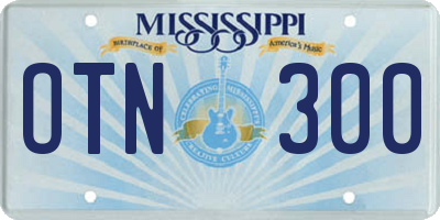 MS license plate OTN300