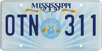 MS license plate OTN311