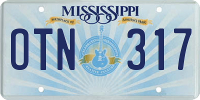 MS license plate OTN317