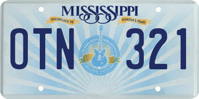 MS license plate OTN321