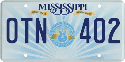 MS license plate OTN402