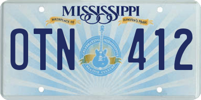 MS license plate OTN412