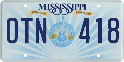 MS license plate OTN418