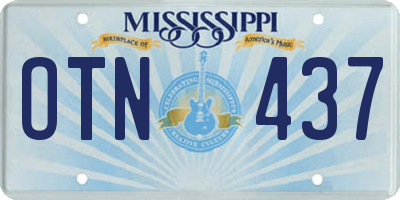 MS license plate OTN437