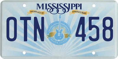 MS license plate OTN458
