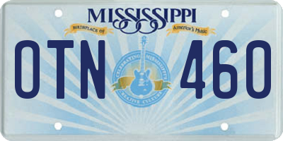 MS license plate OTN460
