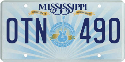 MS license plate OTN490