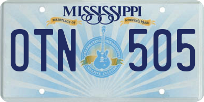 MS license plate OTN505