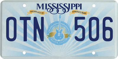 MS license plate OTN506