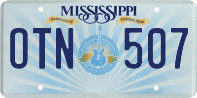 MS license plate OTN507